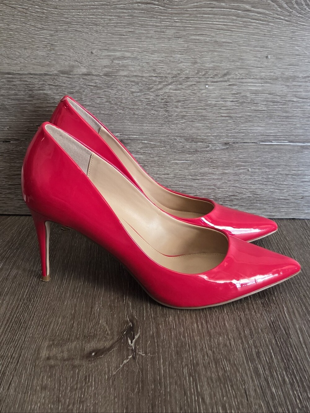 Steve Madden Luiza stiletto pumps shoe red patent high heel pointed toe sexy 12
